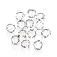 304 Stainless Steel Jump Rings, Open Jump Rings, Stainless Steel Color, 18 Gauge, 6x1mm, Inner Diameter: 4mm(STAS-F110-06P)