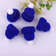 Polyester Doll Woolen Hat, for Accessories Decorate Doll, Blue, 60x43x12.5mm(DOLL-PW0001-194U)