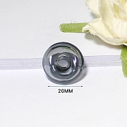 Handmade Lampwork Pendants, Anti Leaking Perfume Bottle Pendant, Jade Donut Shape Charm, Gray, 20x20mm(PW-WG73884-09)