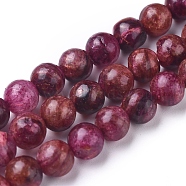 Natural Thulite Beads Strands, Dyed, Round, 6mm, Hole: 0.7mm, about 63 pcs/Strand, 16.14 inch(41 cm) (G-D0006-C16-6mm)