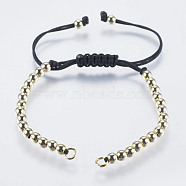 Nylon Thread Cord Bracelet Making, with Brass Findings, Golden, 5 inch(128mm)~5-1/4 inch(132mm)
, Hole: 2.5mm(X-BJEW-F304-01G)