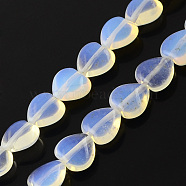 Opalite Bead Strands, Heart, Azure, 10x10x5mm, Hole: 1mm, about 40pcs/strand, 15.3 inch(X-G-R190-20)