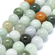Natural Jadeite Beads Strands, Round, 10mm, Hole: 1.5mm, about 39~41pcs/strand, 14.96 inch(38cm)(G-G789-01C)