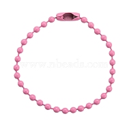 Eco-Friendly Iron Ball Chains with Connectors, for Ball Chain Hang Tag Making, Lead Free & Nickel Free, Pink, 4-1/2 inch(11.5cm)~4-3/4 inch(12cm)(IFIN-F149-A06)