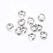 304 Stainless Steel Open Jump Rings, Stainless Steel Color, 6x0.6mm, 22 Gauge(STAS-H437-6x0.6mm)