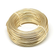 Round Aluminum Wire, Bendable Metal Craft Wire, for DIY Jewelry Craft Making, Champagne Gold, 4 Gauge, 5.0mm, 10m/500g(32.8 Feet/500g)(AW-S001-5.0mm-26)