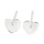 Resin Stud Earring Findings, Heart, Clear, 6x5.5mm, Pin: 0.8mm(FIND-H046-07)