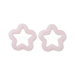 Imitation Jelly Acrylic Pendants, Star, Misty Rose, 28.5x29.5x4mm, Hole: 1.8mm, about 340Pcs/500G(MACR-M042-01E)