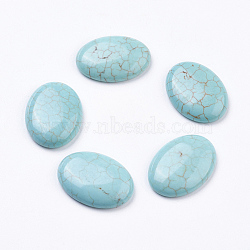 Natural Howlite Cabochons, Oval, Dyed, 25x18x5mm(G-E482-01D)