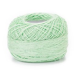 21S/2 8# Cotton Crochet Threads, Mercerized Cotton Yarn, for Weaving, Knitting & Crochet, Light Green, 1mm, 50g/roll(YCOR-A001-01L)