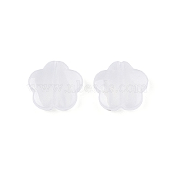 Opaque Acrylic with Glitter Powder Beads, Flower, White, 14x14.5x4mm, Hole: 1.5mm(SACR-G024-12)