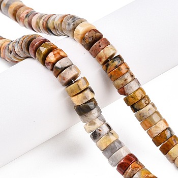 Natural Crazy Agate Beads Strands, Heishi Beads, Disc, 10.5x4.5mm, Hole: 1mm, about 50pcs/strand, 8.46~8.78''(21.5~22.5cm)