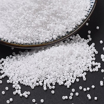 MIYUKI Delica Beads, Cylinder, Japanese Seed Beads, 11/0, (DB0351) Matte White, 1.3x1.6mm, Hole: 0.8mm, about 20000pcs/bag, 100g/bag