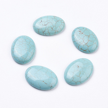 Natural Howlite Cabochons, Oval, Dyed, 25x18x5mm