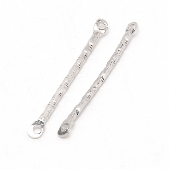 Iron Links Connectors, for DIY Earring, Rectangle, Platinum, 25.5x2.3x1mm, Hole: 1mm, 50pcs/bag