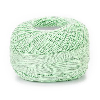 21S/2 8# Cotton Crochet Threads, Mercerized Cotton Yarn, for Weaving, Knitting & Crochet, Light Green, 1mm, 50g/roll