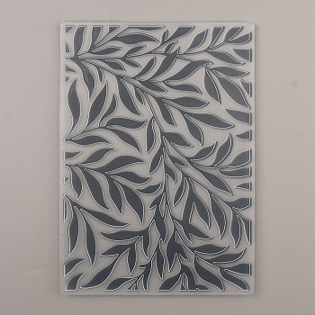 Plastic Embossing Folders, Concave-Convex Embossing Stencils, for Handcraft Photo Album Decoration, Leaf Pattern, 149x105x2mm