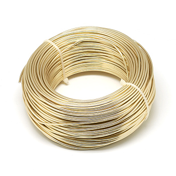 Round Aluminum Wire, Bendable Metal Craft Wire, for DIY Jewelry Craft Making, Champagne Gold, 4 Gauge, 5.0mm, 10m/500g(32.8 Feet/500g)