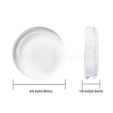 18MM Double-side Flat Round Transparent Glass Cabochons for Photo Craft Jewelry Making(X-GGLA-S601-1)-2