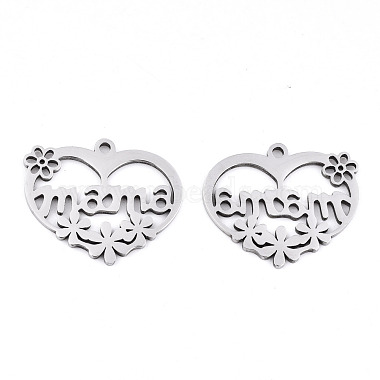Mother's Day 201 Stainless Steel Pendants(STAS-S081-080)-2