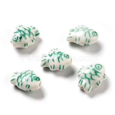 Green Fish Porcelain Beads