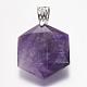 Natural Amethyst Gemstone Pendants(G-E338-09K)-2