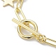 bracelets à breloques dorés en acier inoxydable 304 avec chaînes à trombones en laiton(BJEW-JB10031)-6