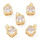 Real 18K Gold Plated Brass Inlaid Cubic Zirconia Charms(ZIRC-L100-073G-07)-1