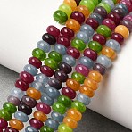 Dyed Natural White Jade Imitation Tourmaline Beads Strands, Smooth Rondelle, Mixed Color, 4.5x2.5mm, Hole: 0.6mm, about 151pcs/strand, 14.92''(37.9cm)(G-K343-C55-01)