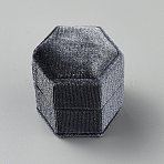 Velvet Ring Packaging Boxes, Jewelry Case for Earrings Rings, Hexagon, Gray, 4.85x4.3x4.9cm(CON-WH20006-008C)