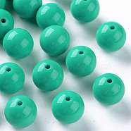 Opaque Acrylic Beads, Round, Medium Aquamarine, 20x19mm, Hole: 3mm, about 111pcs/500g(MACR-S370-C20mm-28)