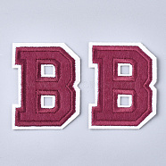 Computerized Embroidery Cloth Iron On Patches, Costume Accessories, Appliques, Letter, Letter.B, 56.5x44x1.5mm(X-FIND-T030-064-B)