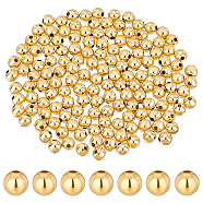 Elite Brass Spacer Beads, Long-Lasting Plated, Round, Real 24K Gold Plated, 6x5.5mm, Hole: 1.6mm, 150pcs(KK-PH0006-38A)