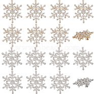 10Pcs 2 Colors Crystal Rhinestone Christmas Snowflake Brooch Pin, Alloy Lapel Pin for Women, Platinum & Golden, 37x33x3mm, 5Pcs/color(JEWB-GF0001-29)
