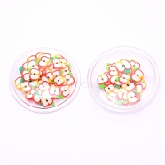 PVC Plastic with Resin Cabochons, DIY for Bobby pin Accessories, Flat Round with Fruit, Lemon Chiffon, 26.5x3.5mm(KY-CJC0004-04C)