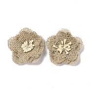 Handmade Linen Ornament Accessories, for DIY Craft Making, Flower, Tan, 51~52x10mm(DIY-L052-11)