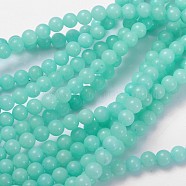 Natural & Dyed Jade Beads Strands, Imitation Amazonite, Round, 6mm, Hole: 0.8mm, 15~16 inch/strand, about 61pcs/strand(GSR6mmC055)