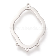 Non-Tarnish 304 Stainless Steel Chandelier Components Links, Polishing, Flower, Stainless Steel Color, 39x25x1mm, Hole: 1.4mm and 1.2mm(STAS-P245-41G)