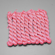 Braided Polyester Cords, Light Coral, 1mm, about 28.43 yards(26m)/bundle, 10 bundles/bag(OCOR-Q039-021)