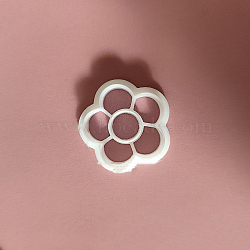 Plastic Plasticine Tools, Clay Cutters, Modeling Tools, Flower, WhiteSmoke, 3.2x3.2cm(FIND-PW0021-26A)