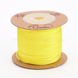 Nylon Cords, String Threads Cords, Round, Yellow, 1.5mm, about 25m/roll(OCOR-L035-G27)