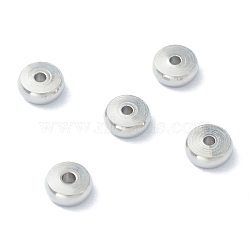 202 Stainless Steel Spacer Beads, Flat Round, Stainless Steel Color, 4x1.5mm, Hole: 0.9mm(STAS-H152-05A-P)