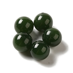 Natural Hetian Jade Beads, Half Drilled, Round Beads, 8mm, Hole: 1mm(G-NH0001-08B)