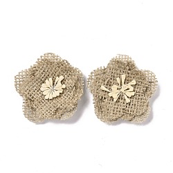 Handmade Linen Ornament Accessories, for DIY Craft Making, Flower, Tan, 51~52x10mm(DIY-L052-11)