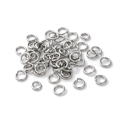 Iron Open Jump Rings, Platinum, 5~6x1mm, Inner Diameter: 3~4mm(IFIN-XCP0001-40P)