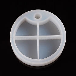 DIY 4 Compartments Round Layered Rotating Storage Box, Silicone Molds, for Epoxy Resin UV Resin Jewelry Making, White, 102.5x26.5mm, Fit for 11mm Plastic Stick, Inner Size: 35~39x42mm(AJEW-WH0022-13)