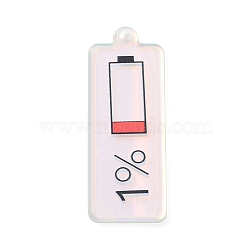 Acrylic Pendants, Rectangle, Red, 43x15.5x2.5mm, Hole: 1.2mm(RESI-P033-D01)