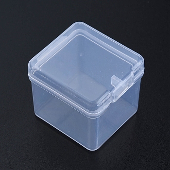 Plastic Bead Storage Containers, Square, Clear, 3.45x3x2.8cm