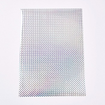 Waterproof A4 Self Adhesive Laser Sticker, with Adhesive Back, for DIY Card Craft Paper, Square Pattern, Silver, 29.7x21x0.01cm