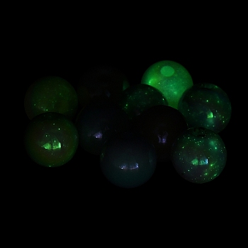UV Plating Rainbow Iridescent Acrylic Beads, Luminous Glow in the Dark, Round, Mixed Color, 8mm, Hole: 1.5mm